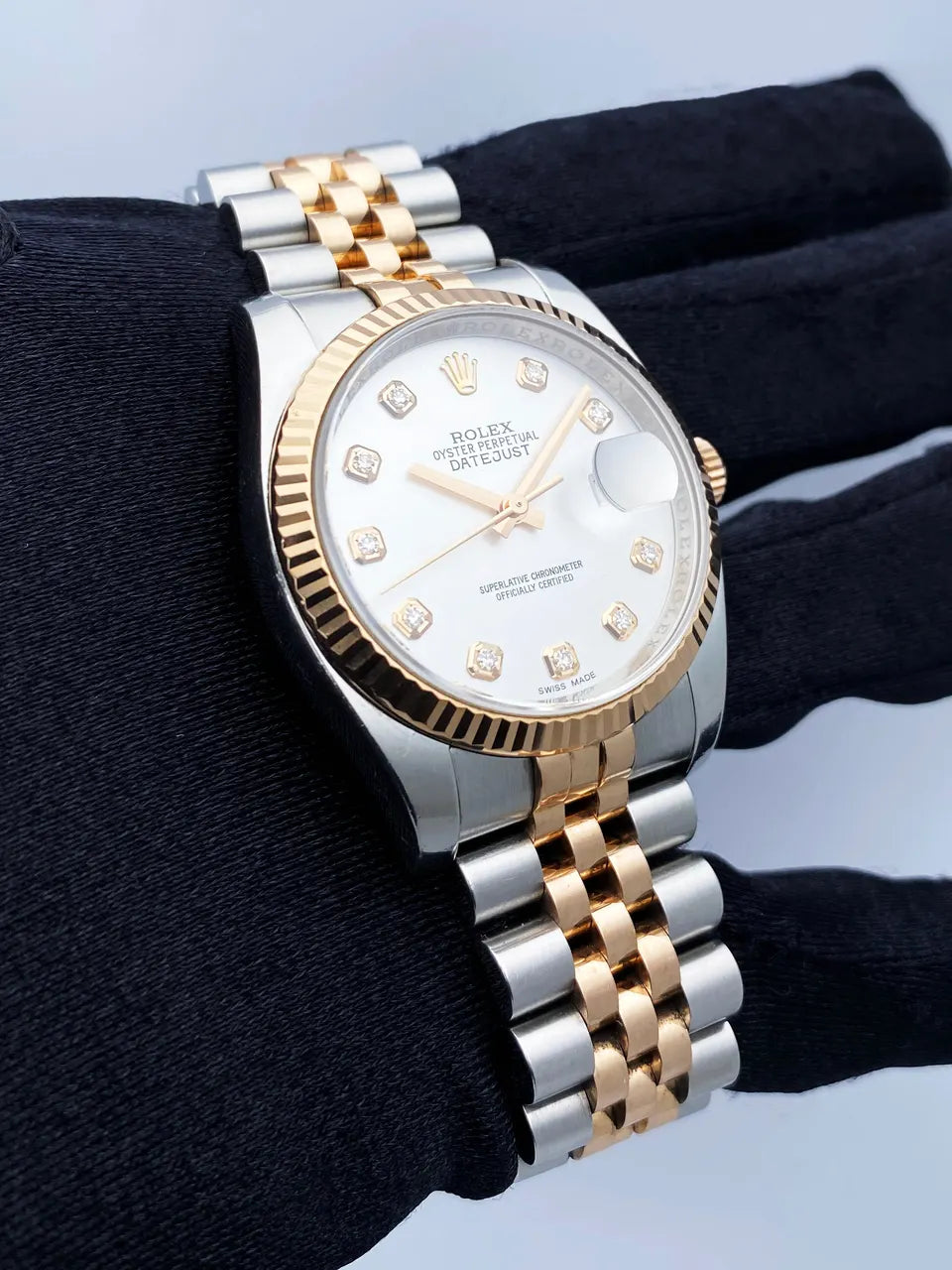 Rolex Two-Tone Silver Diamond Dial - Hình 3