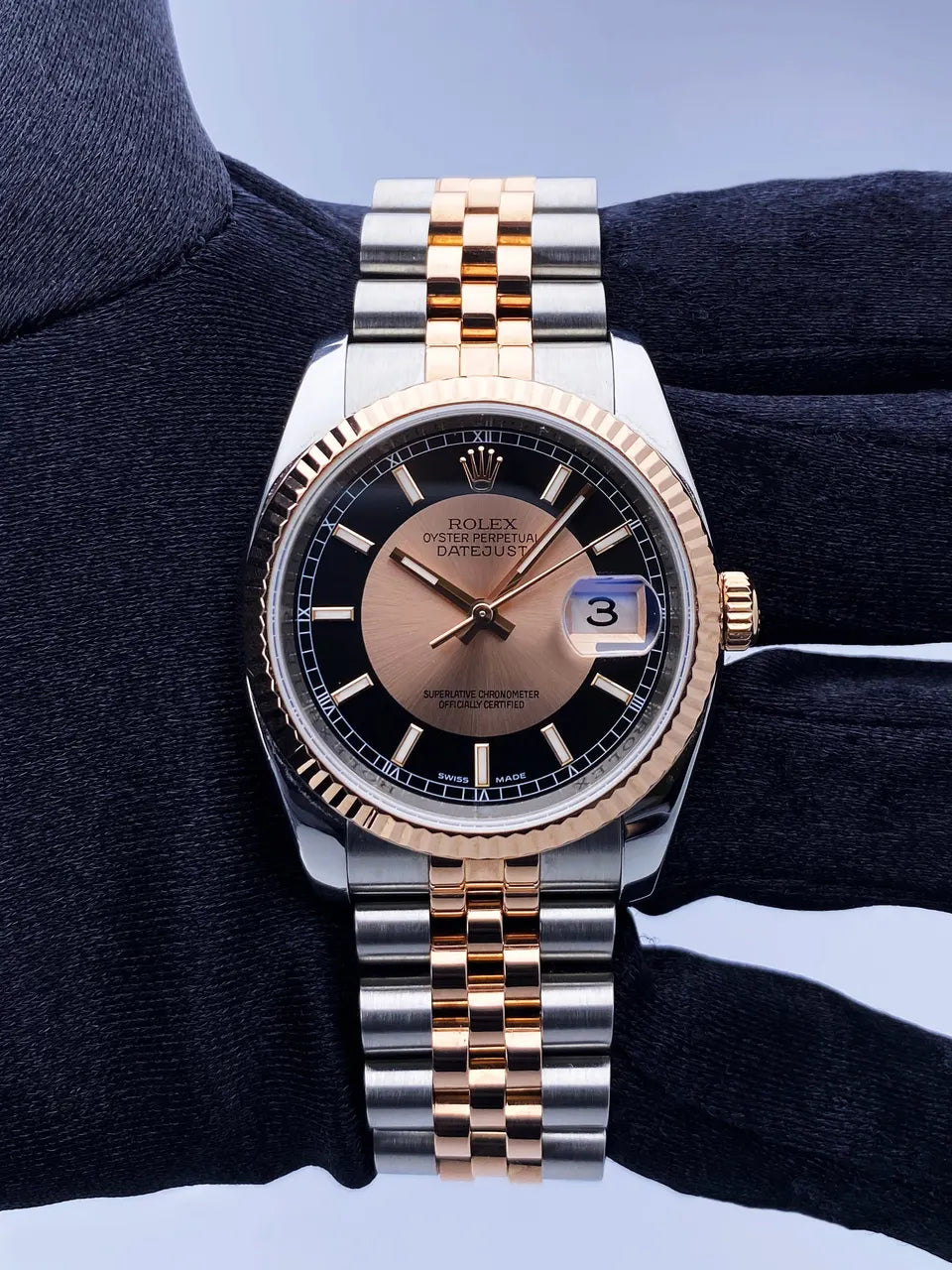 Rolex Rose Gold Black Dial - Hình 2