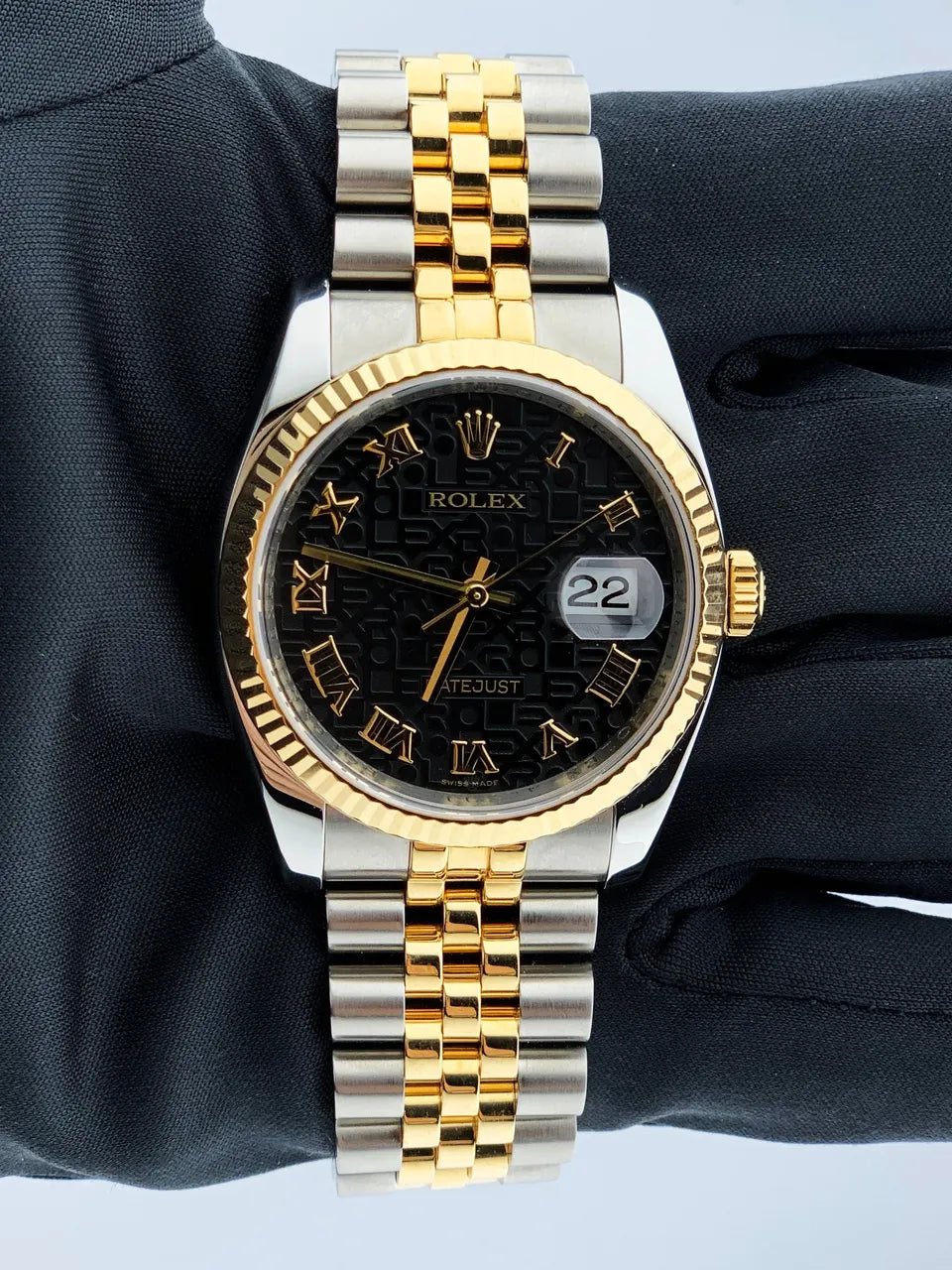 Rolex Black Motif Dial Two-Tone