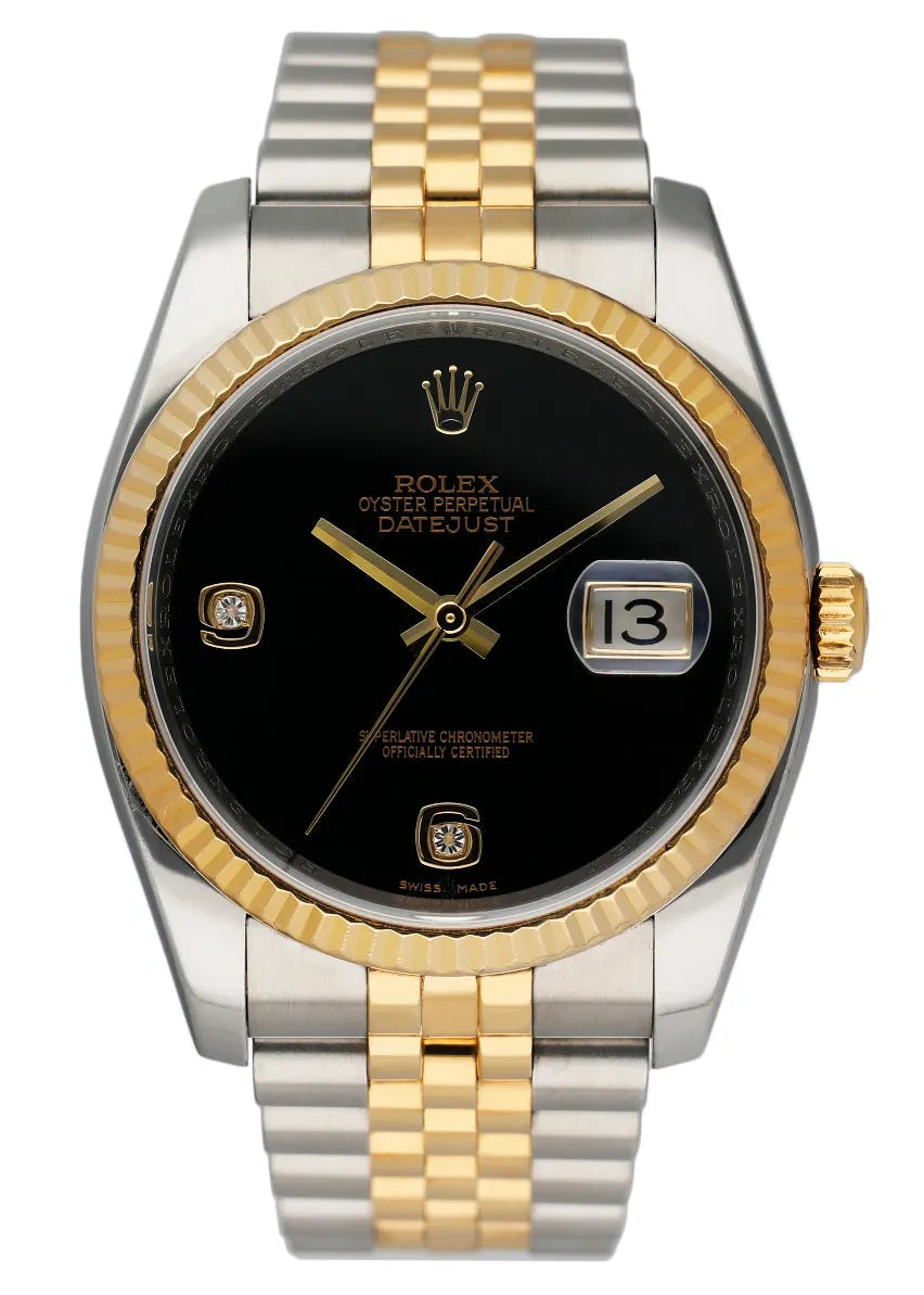 datejust Rolex Two-Tone Black Diamond