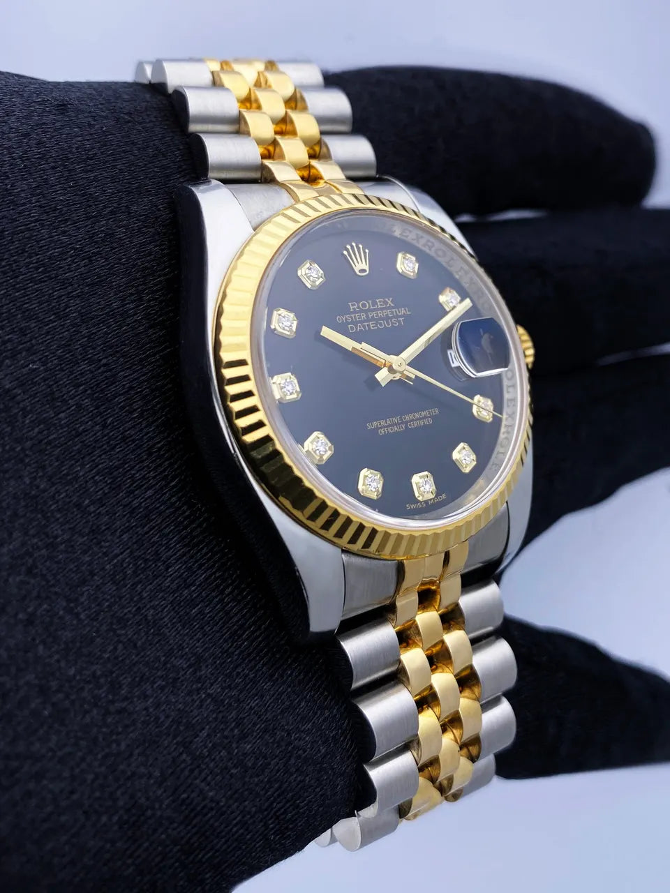 datejust Rolex Black Diamond Dial - Hình 3
