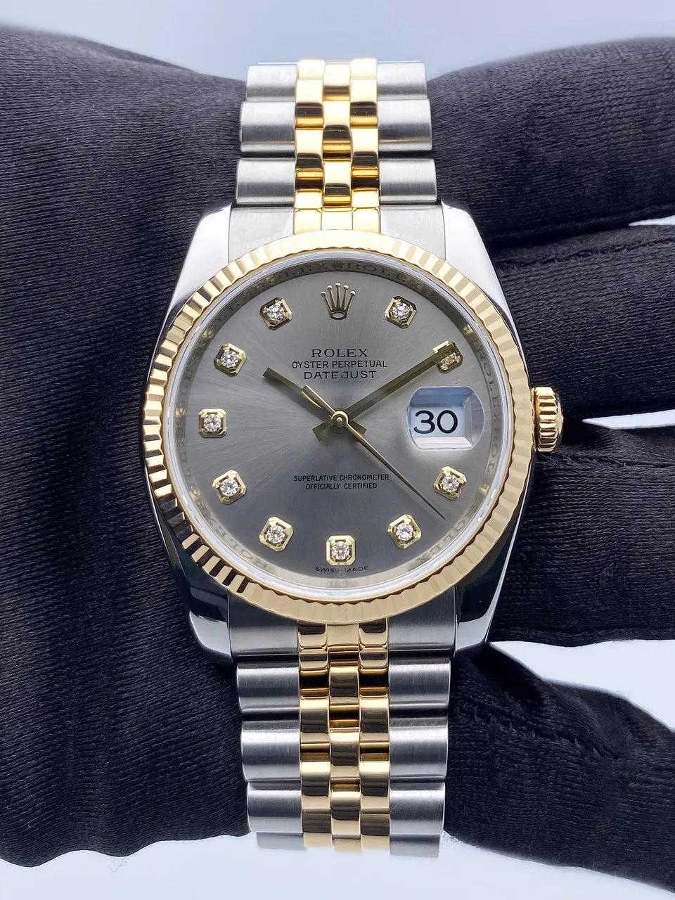 Rolex Grey Diamond Datejust - Hình 2