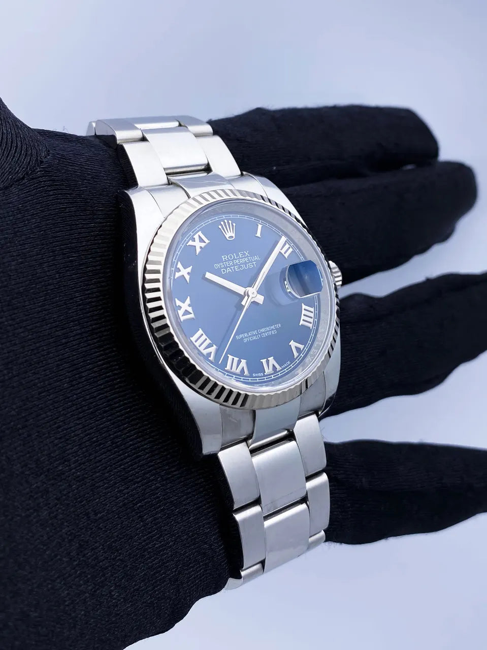 rolex roman Datejust Blue Dial Steel - Hình 3