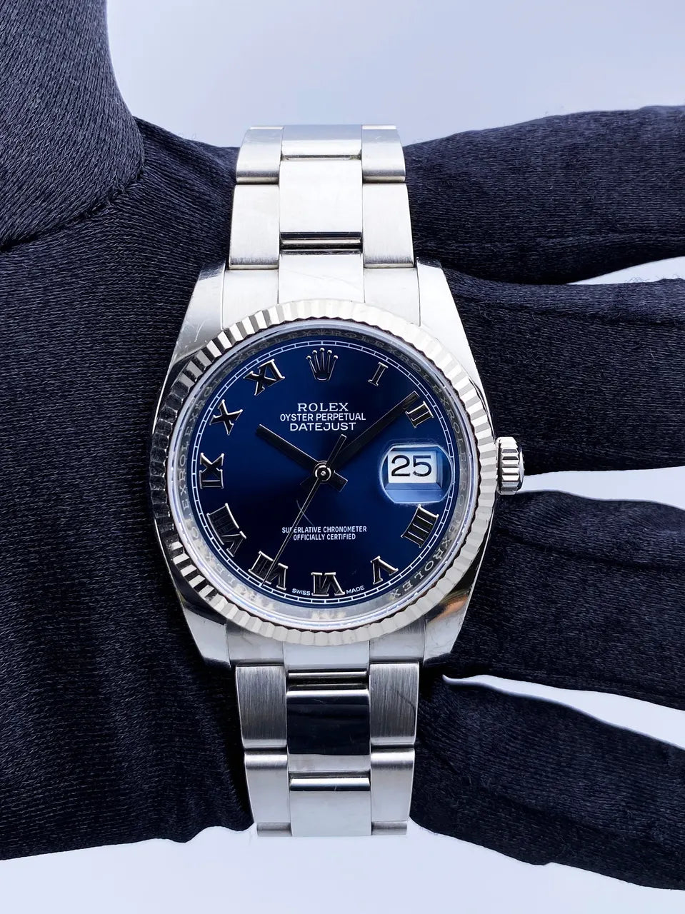 rolex roman Datejust Blue Dial Steel - Hình 2
