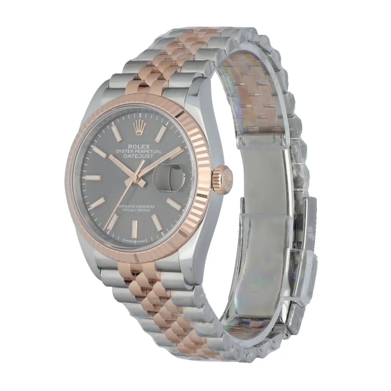 datejust Rolex Rhodium Dial Rose Gold - Hình 2