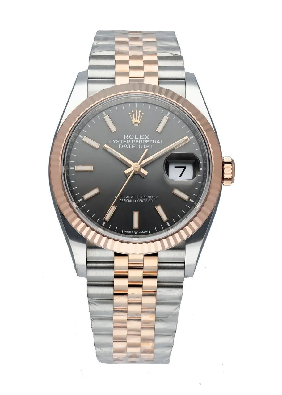 datejust Rolex Rhodium Dial Rose Gold
