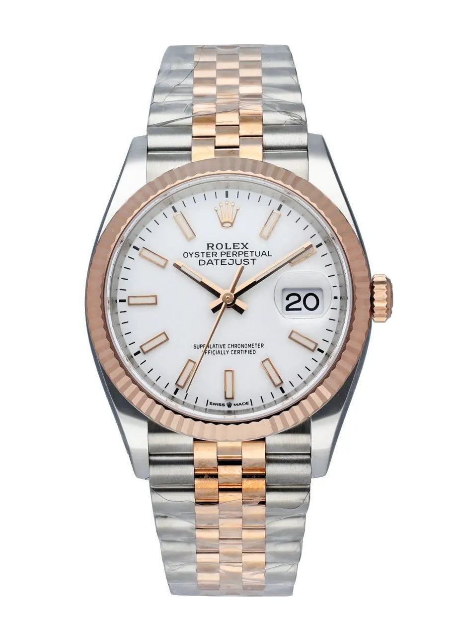 datejust Rolex White Dial Two-Tone