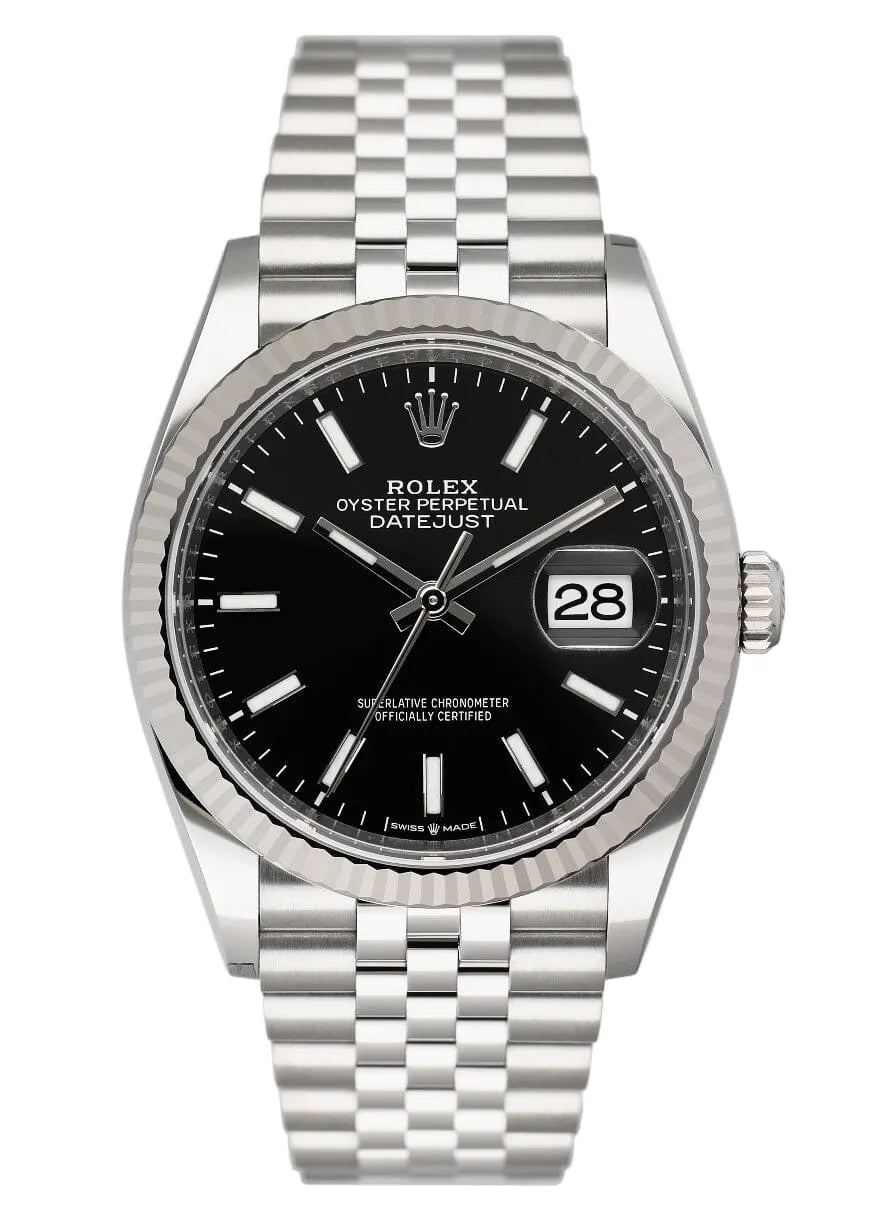 fluted Rolex Datejust Black Dial Steel – Rolex Datejust Black Dial