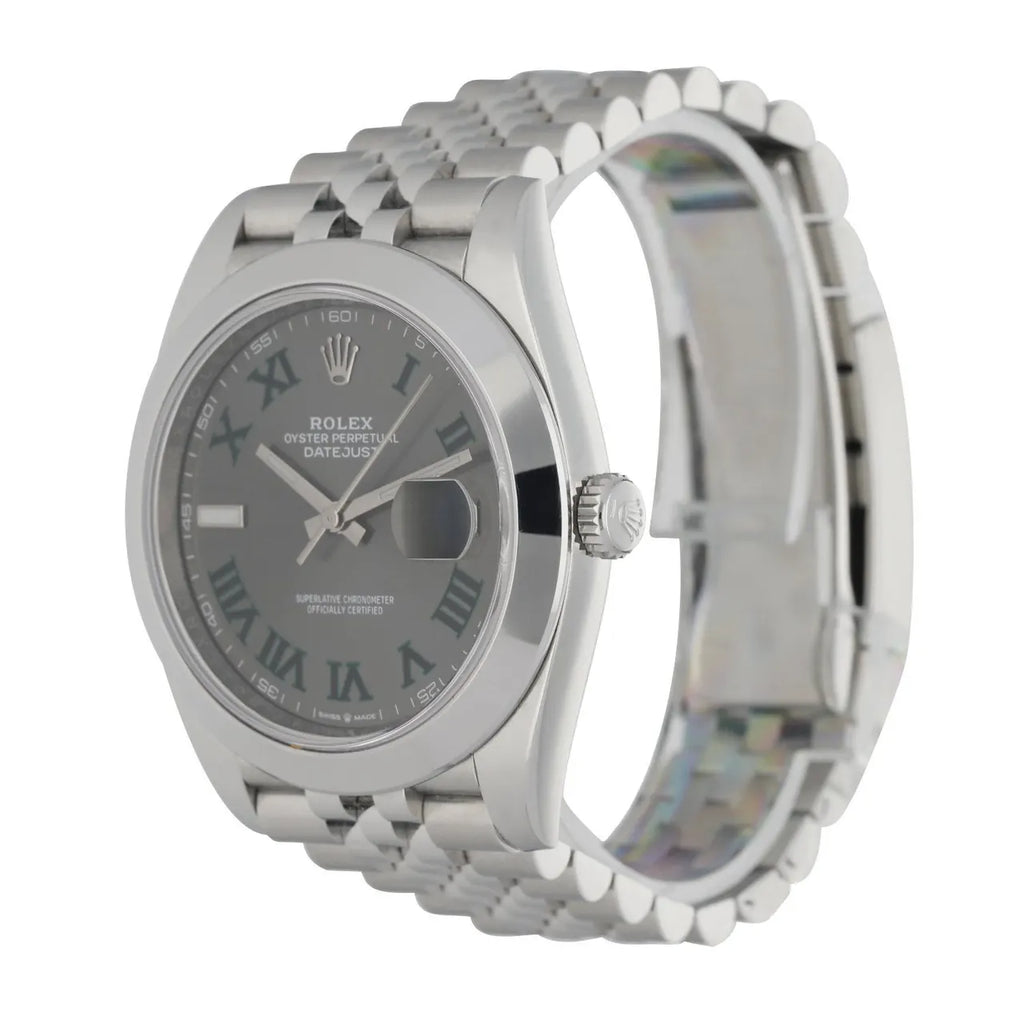 Rolex Slate Green Roman datejust - Hình 2