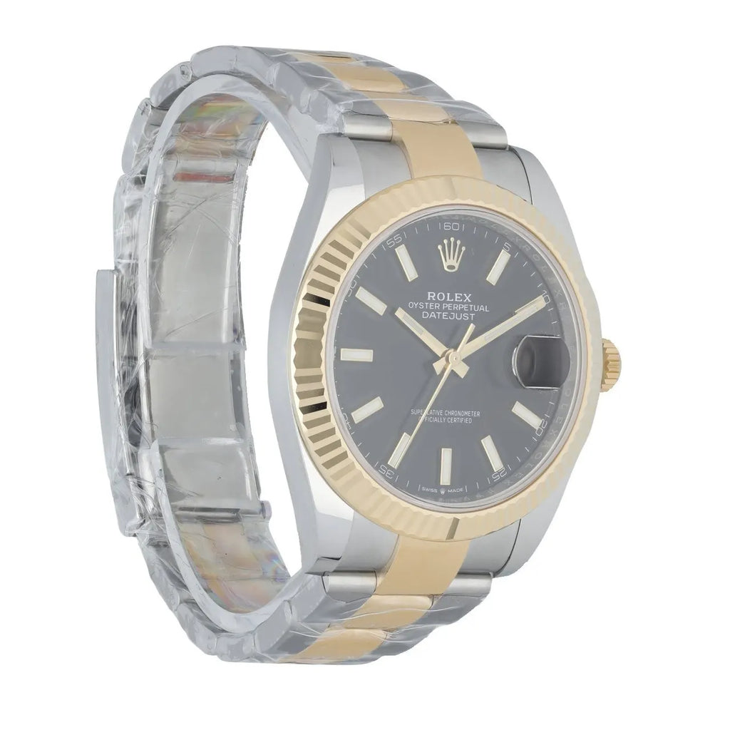 datejust steel Rolex Two-Tone Black Dial