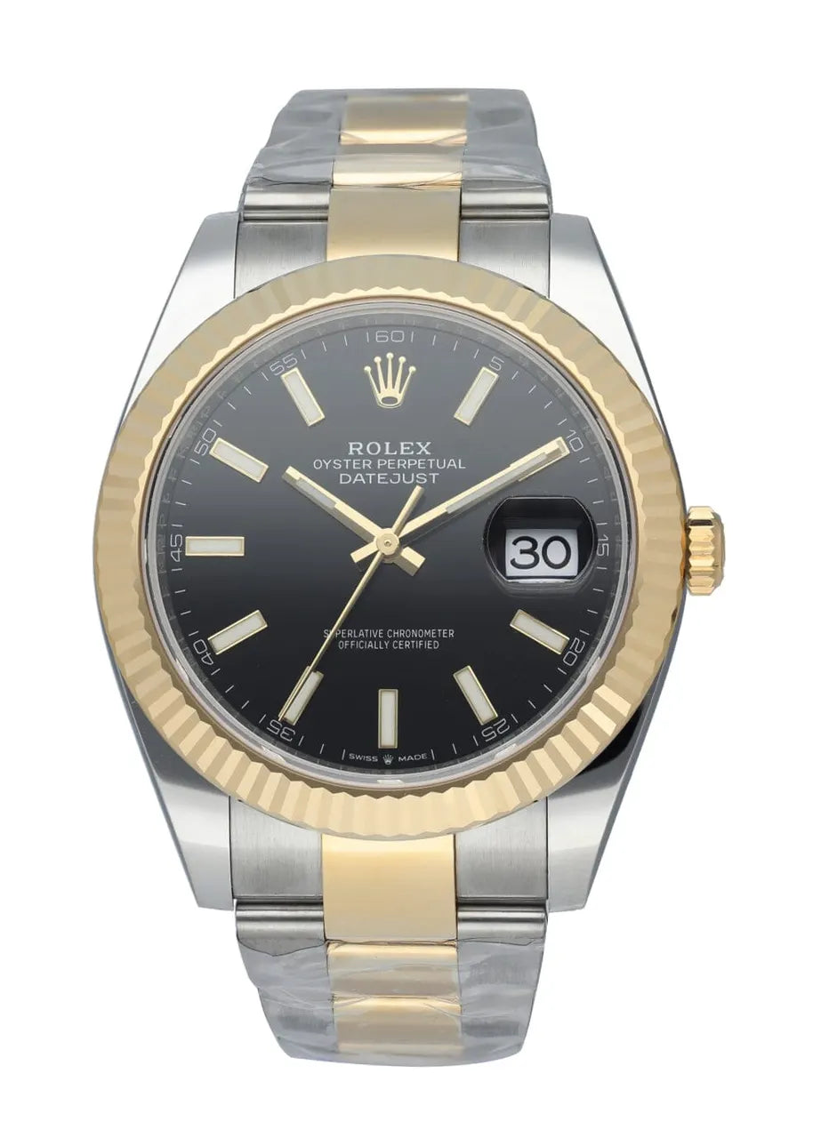 datejust steel Rolex Two-Tone Black Dial - Hình 3