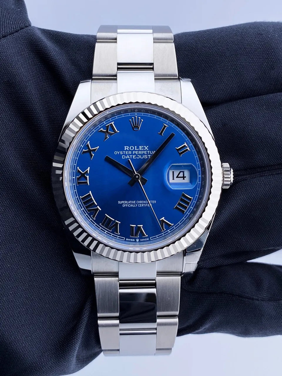 stainless Rolex Datejust Blue Roman - Hình 2