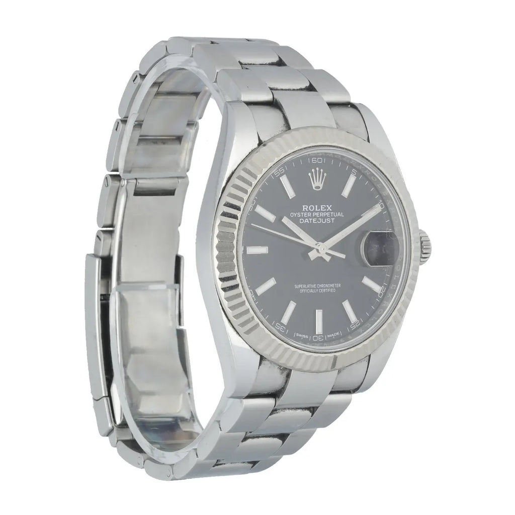 bezel Rolex Datejust Black Dial Fluted - Hình 2