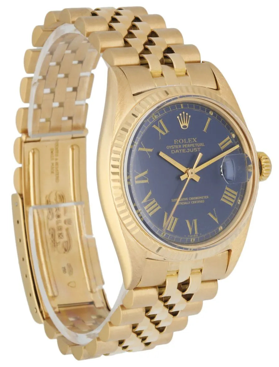 datejust Rolex Gold Blue Dial - Hình 3