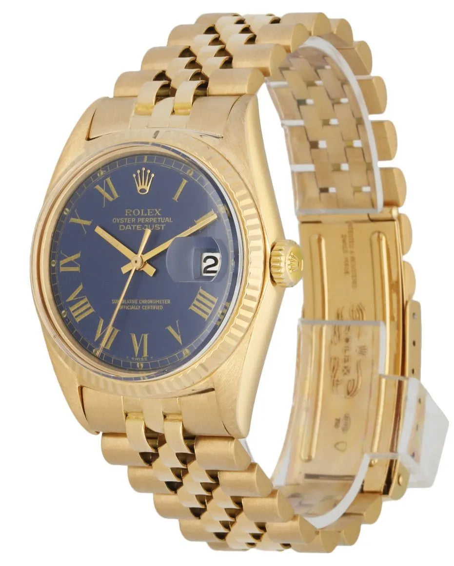 datejust Rolex Gold Blue Dial - Hình 2