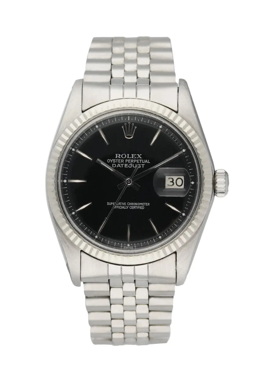 ref Rolex Datejust Black Dial Steel Jubilee