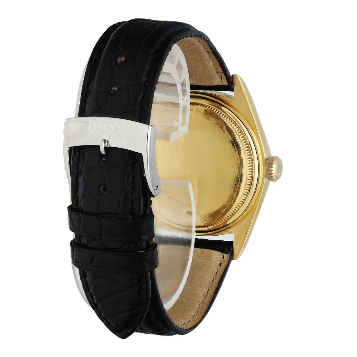 datejust Rolex Gold Black Leather - Hình 5