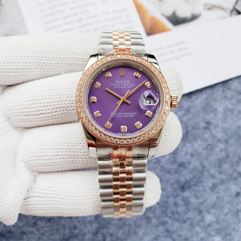 Rolex Purple Diamond Datejust - Hình 7