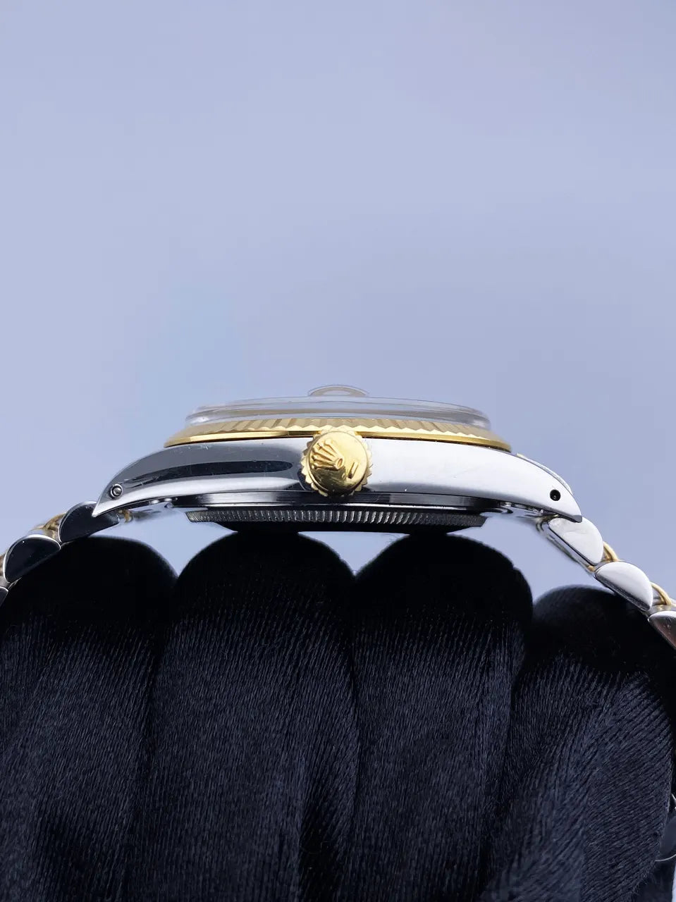 steel Rolex Datejust Black Dial Two-Tone - Hình 5