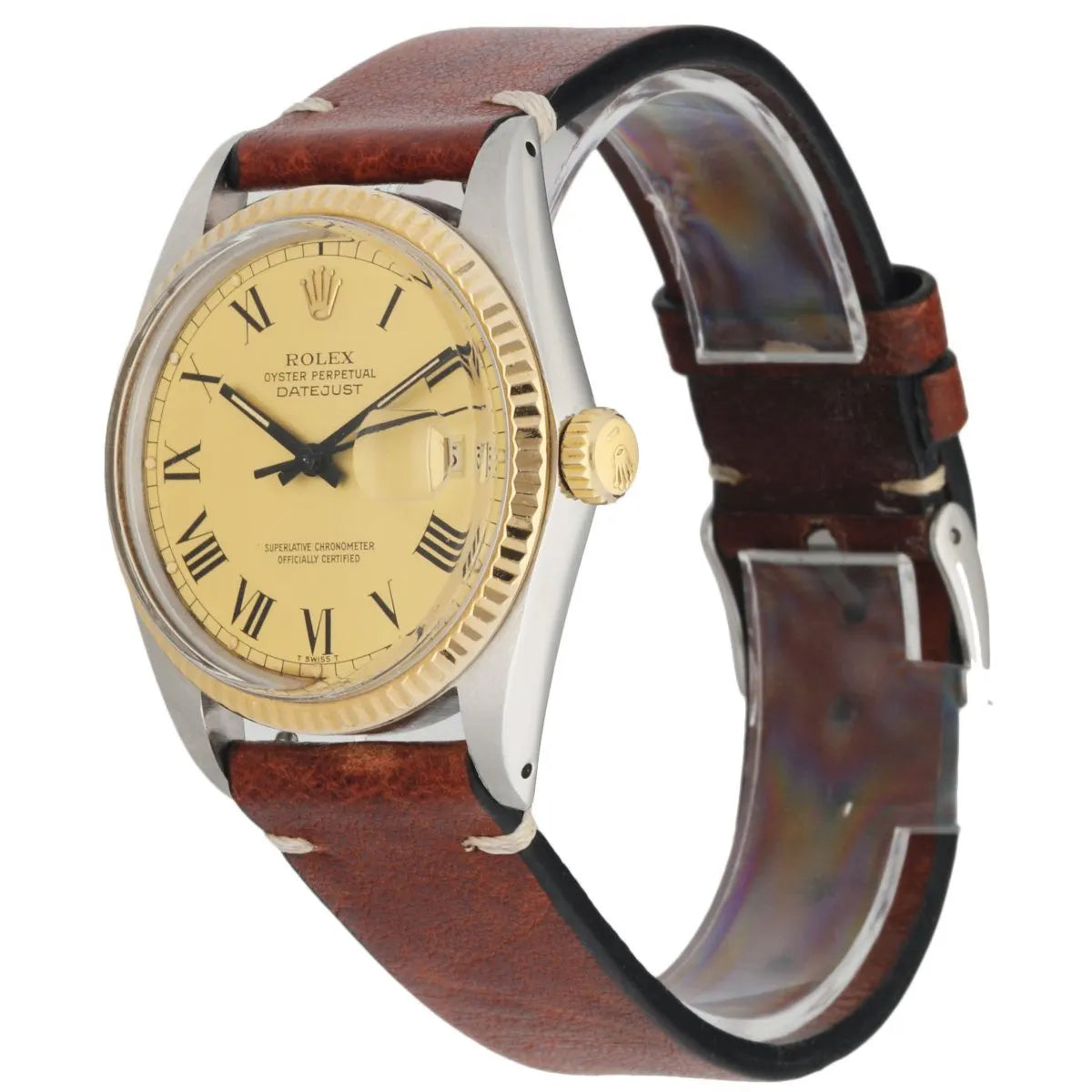 Rolex Vintage Gold Leather