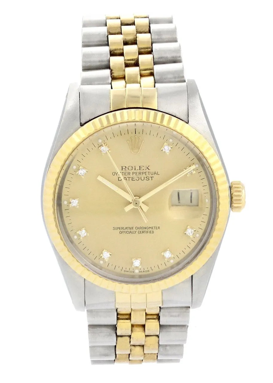 datejust Rolex Two-Tone Diamond Hour Markers