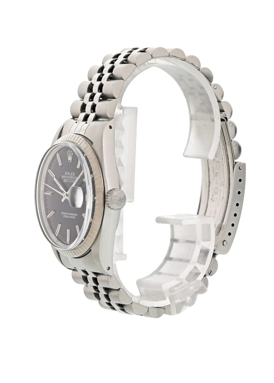 fluted Rolex Datejust Steel Black Dial - Hình 3