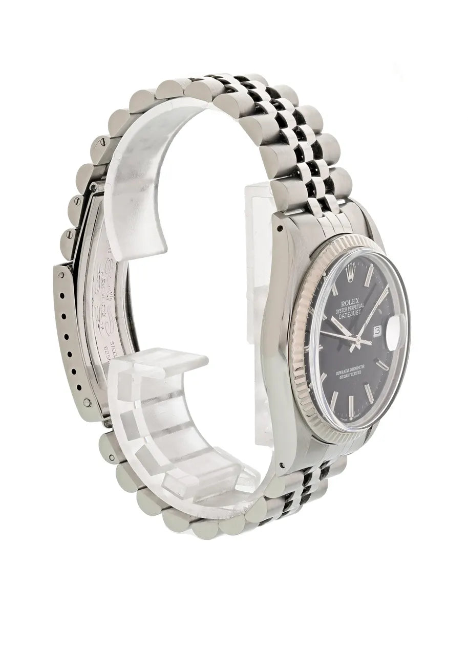 fluted Rolex Datejust Steel Black Dial - Hình 4