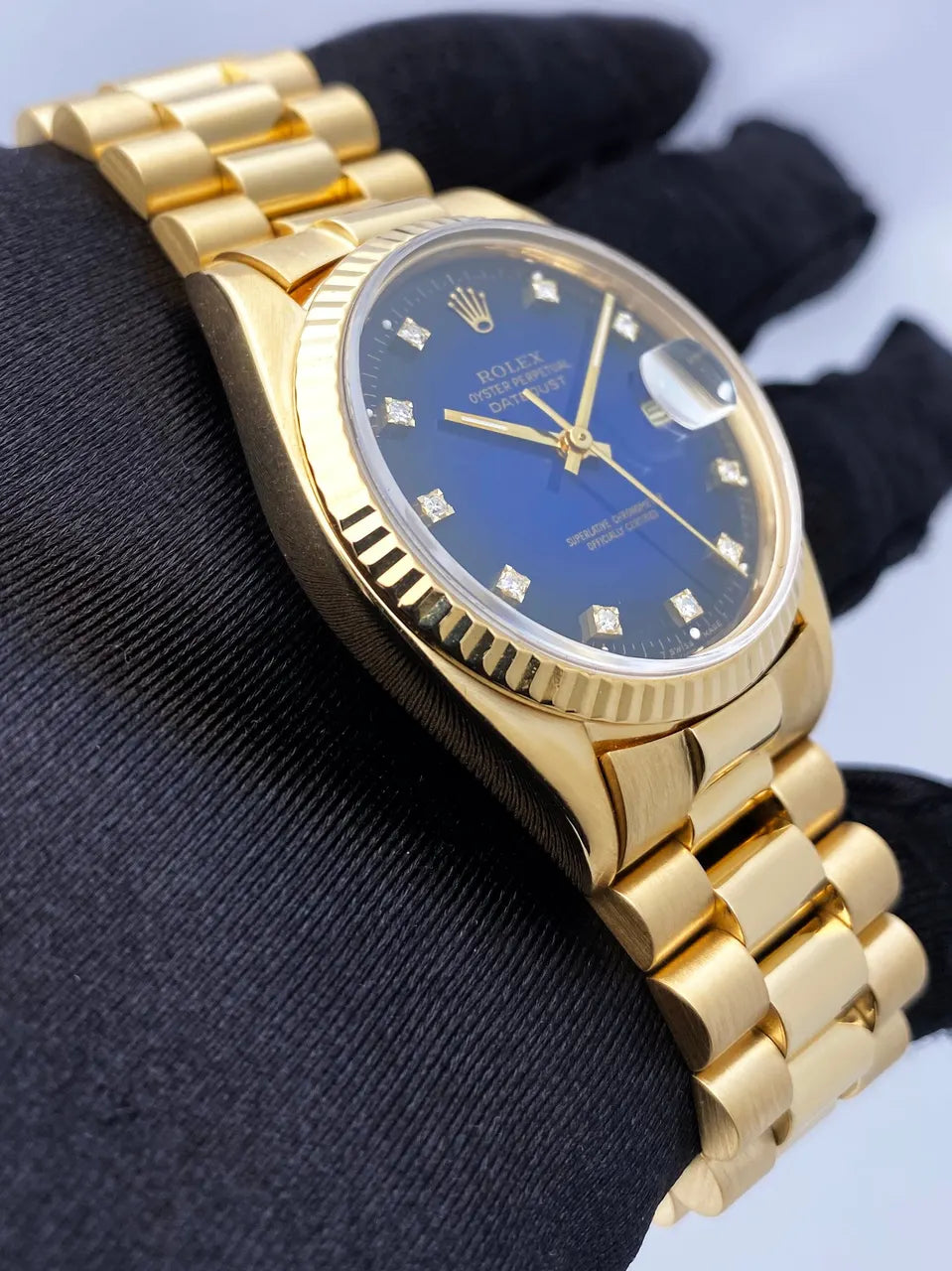 Rolex Gold Diamond Blue Dial - Hình 2