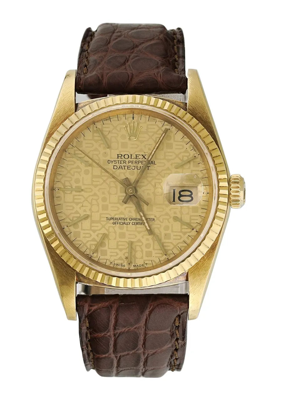 datejust Rolex Gold Tapestry Dial
