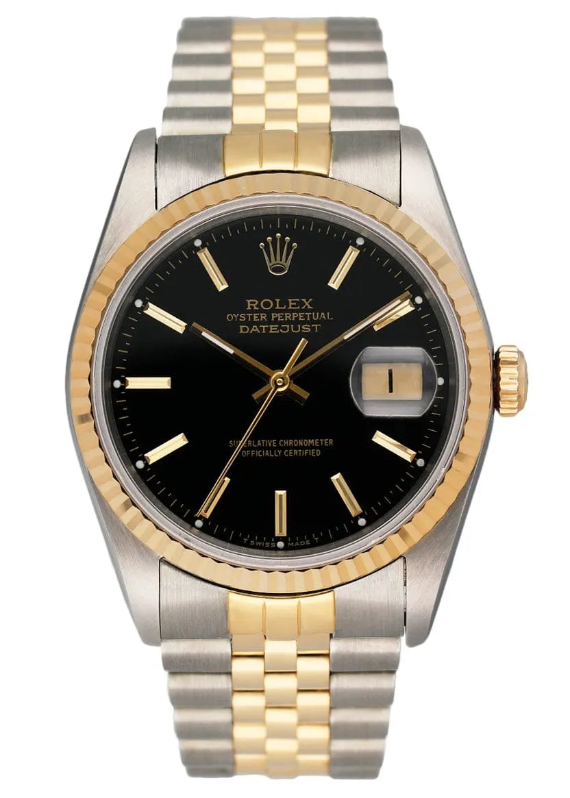 Rolex Black Dial Two-Tone Gold