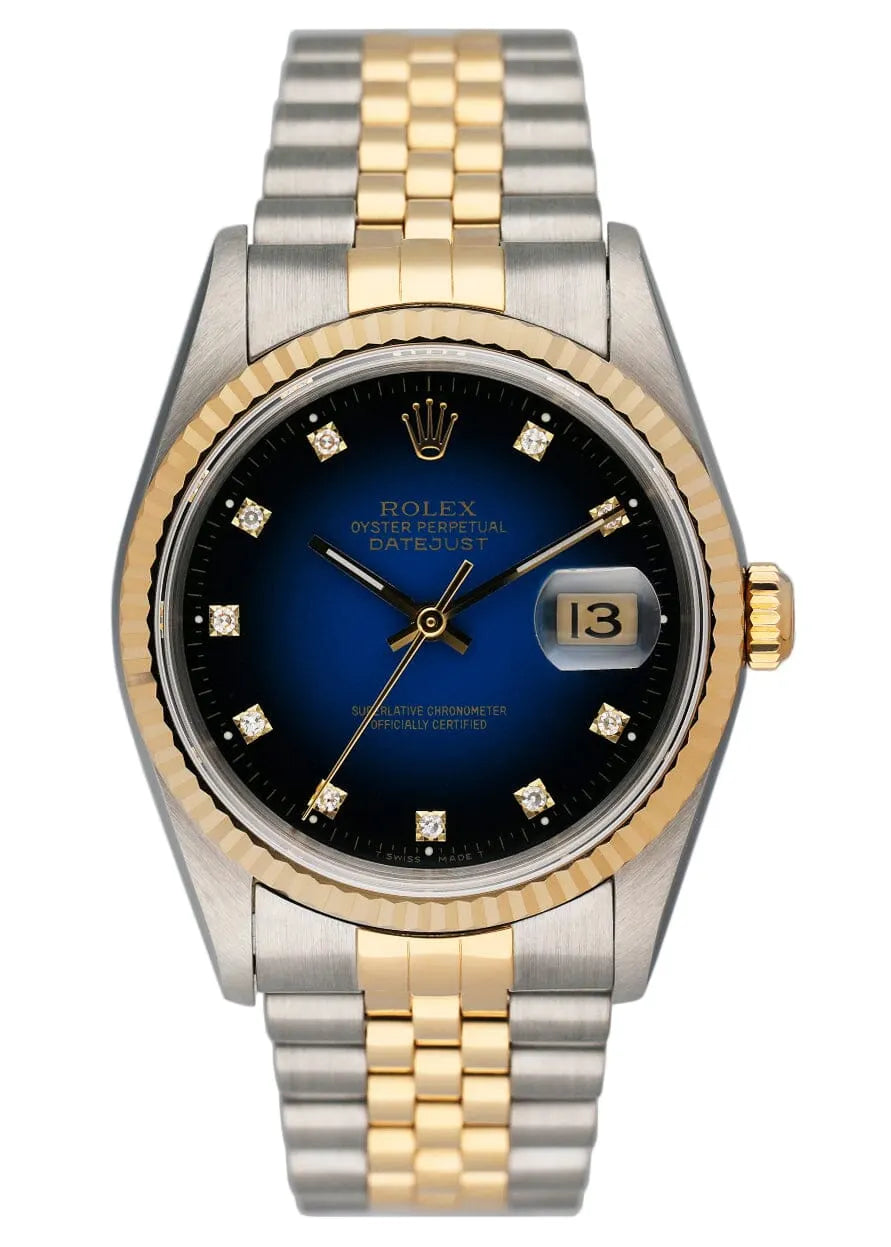 Rolex Blue Diamond Datejust Two-Tone