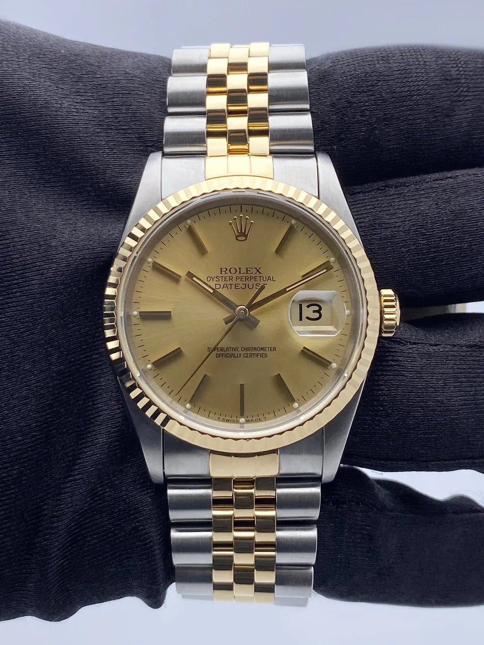 Rolex Two-Tone Gold Champagne datejust fluted - Hình 2