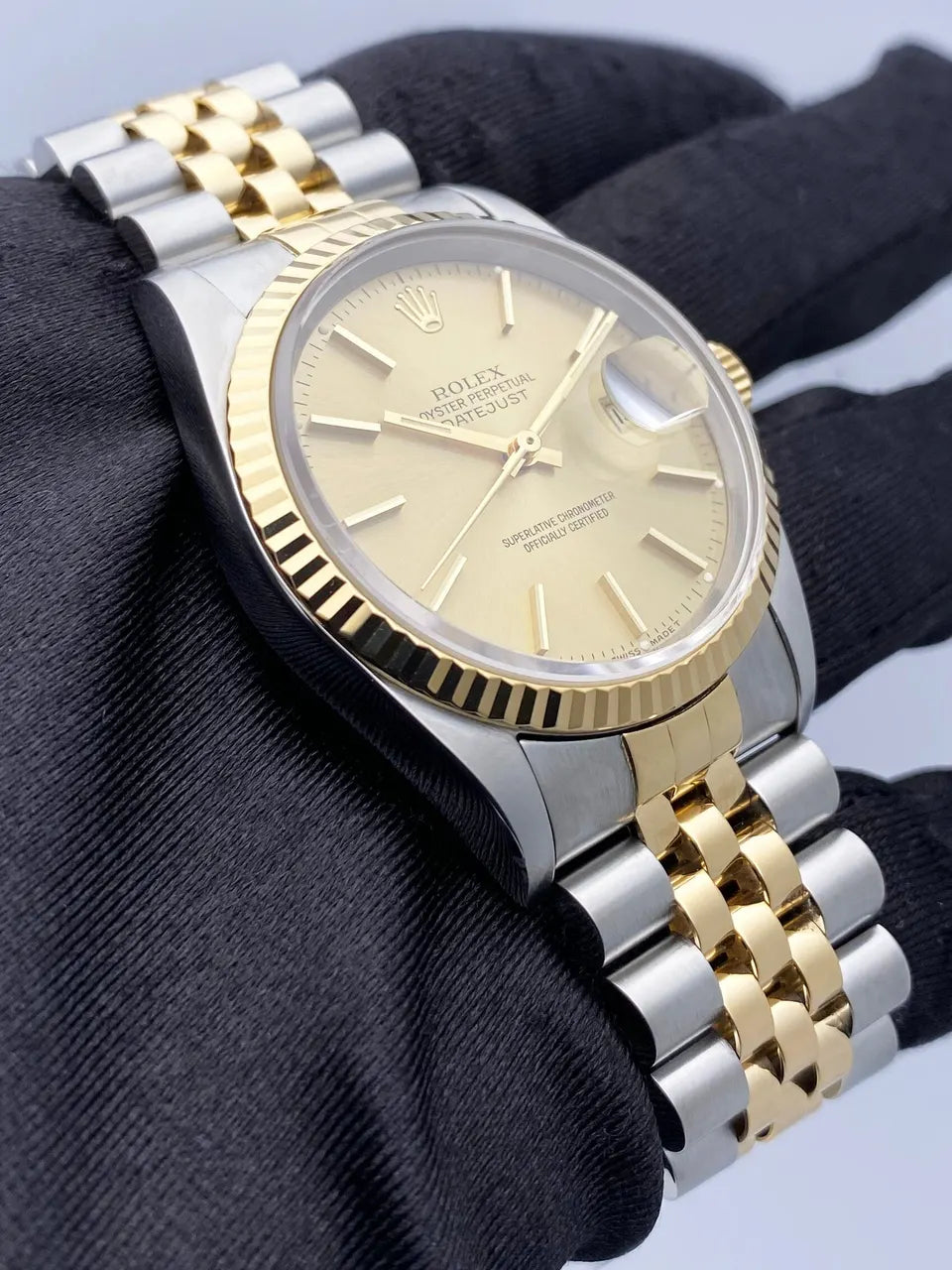 Rolex Two-Tone Gold Champagne datejust fluted - Hình 3