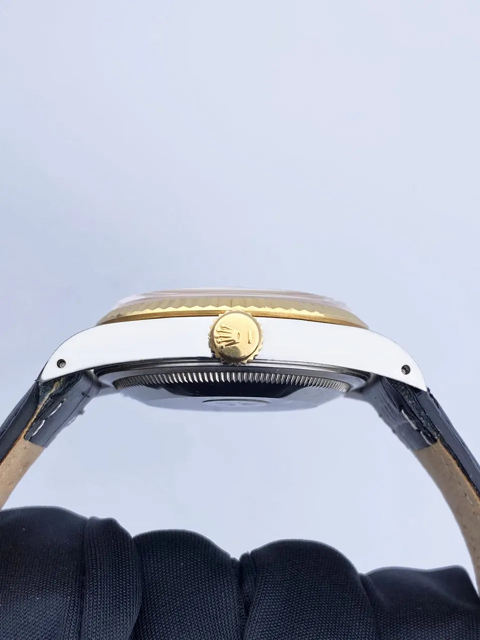 datejust Rolex Gold Dial Leather - Hình 4
