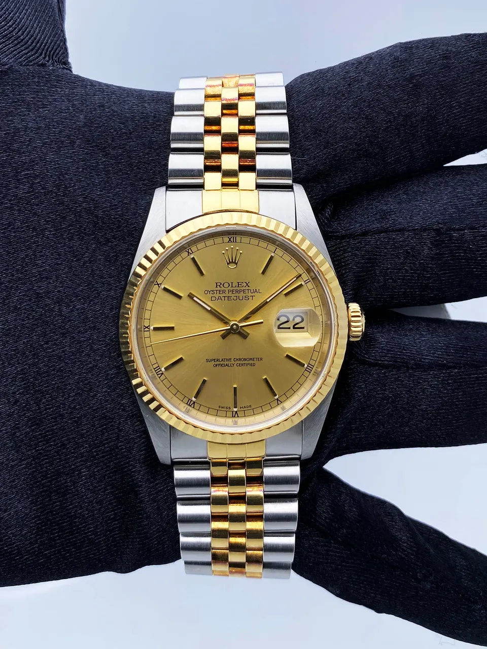 Rolex Datejust Gold Dial Steel - Hình 2