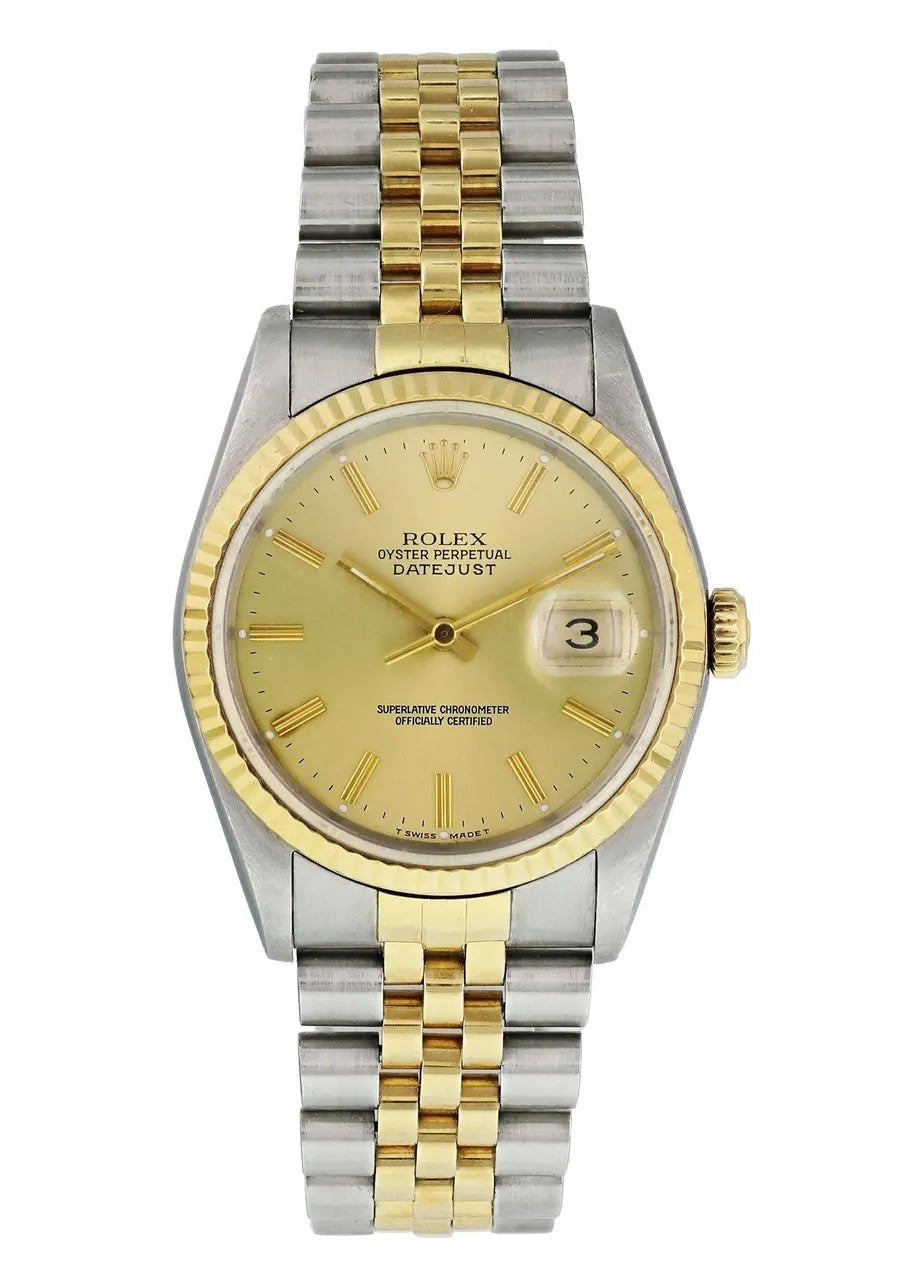 datejust Rolex Gold Champagne Dial - Hình 2