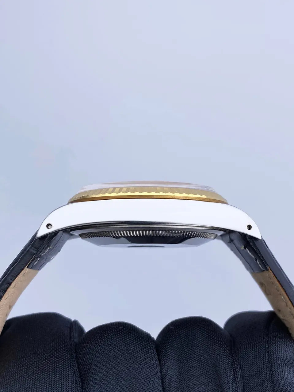 datejust Rolex Gold Dial Leather - Hình 5