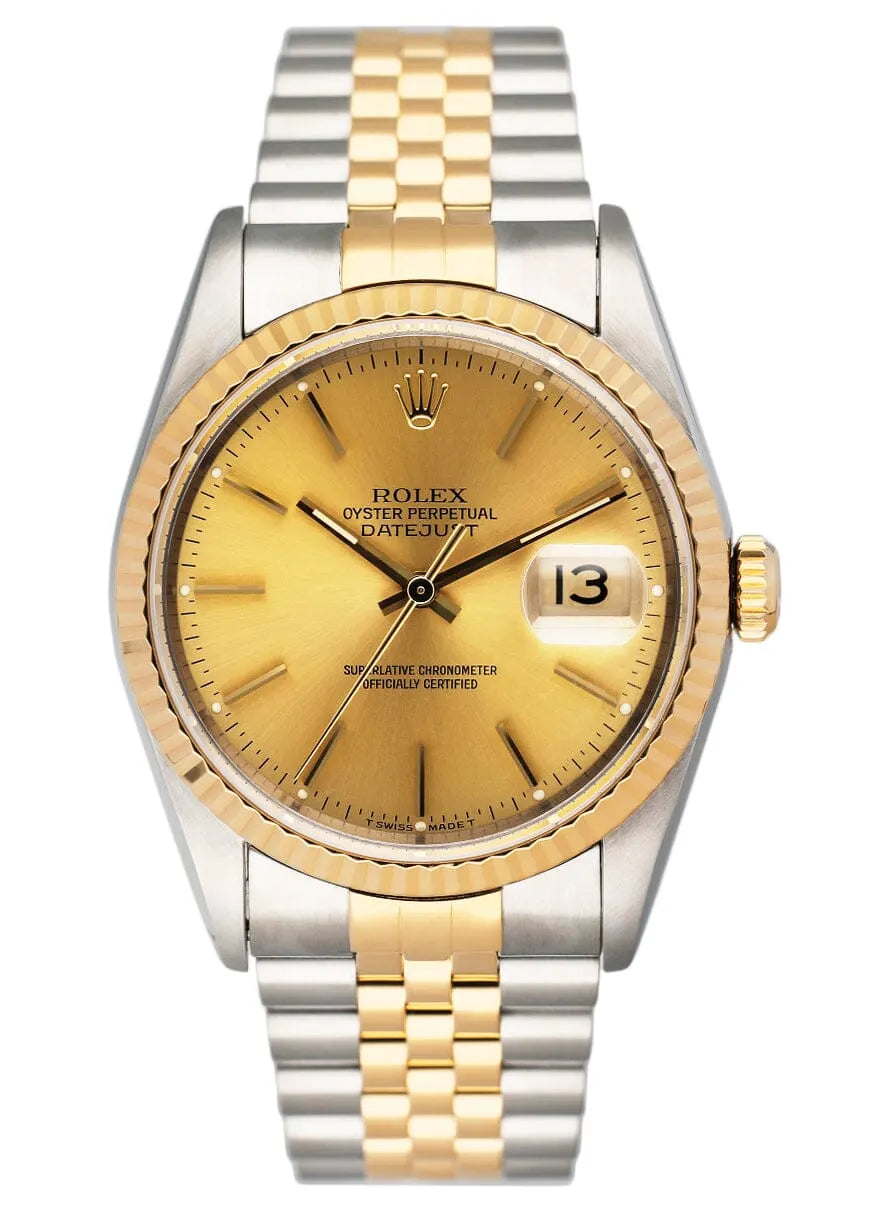 Rolex Two-Tone Gold Champagne datejust fluted