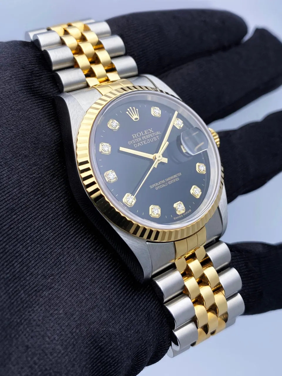 dial Rolex Black Diamond Datejust - Hình 4