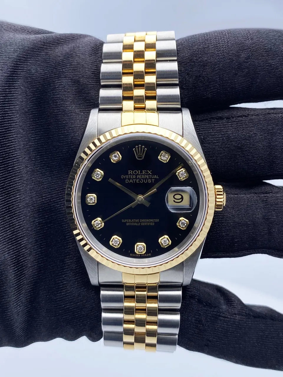 dial Rolex Black Diamond Datejust - Hình 3