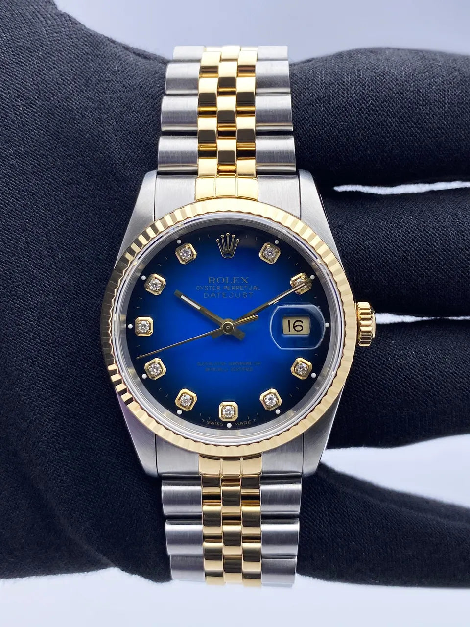 dial Rolex Blue Diamond Datejust - Hình 2