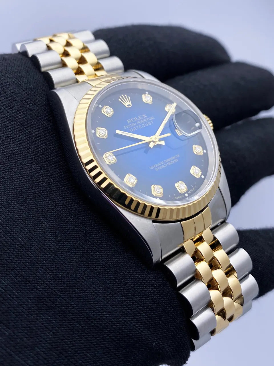 dial Rolex Blue Diamond Datejust - Hình 3