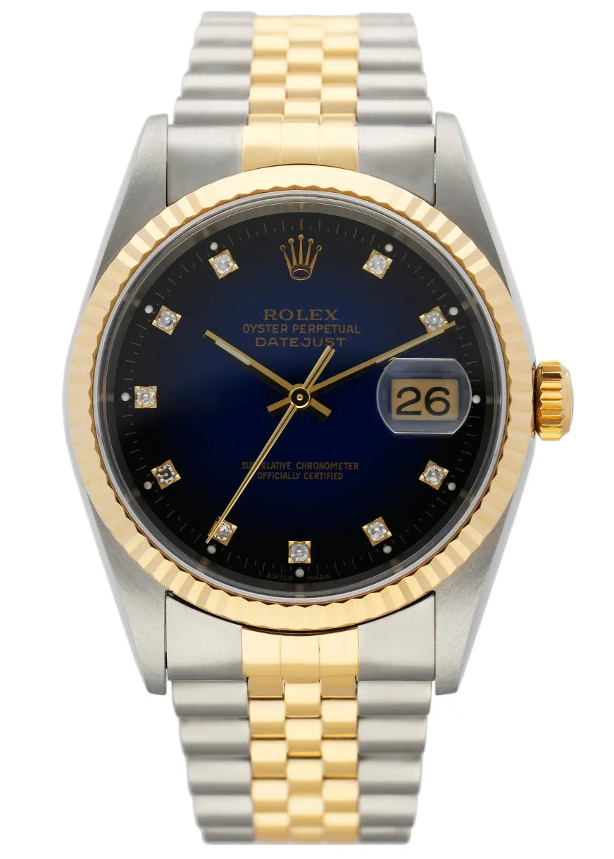 dial two Rolex Datejust Blue Diamond