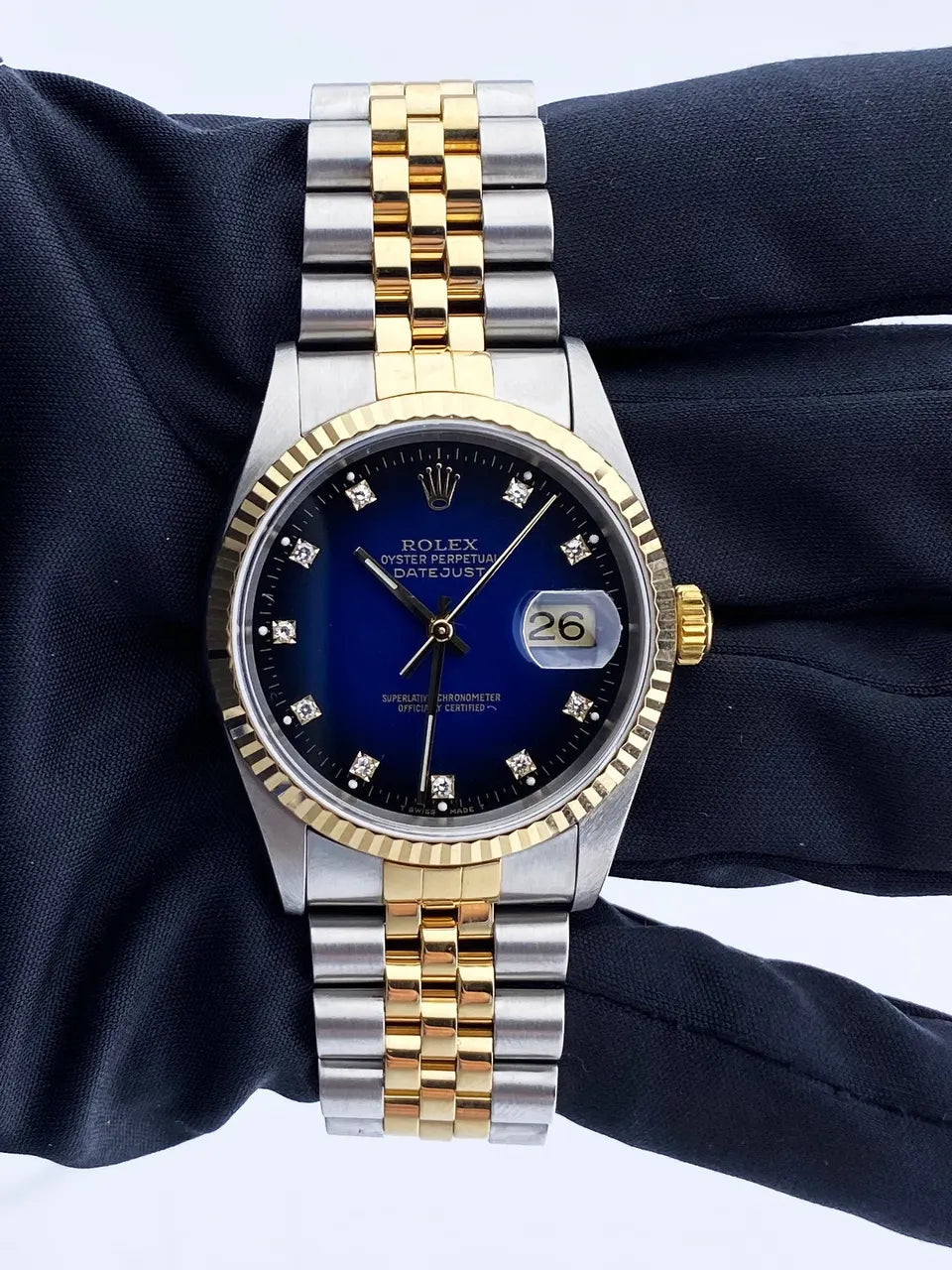 dial two Rolex Datejust Blue Diamond - Hình 3