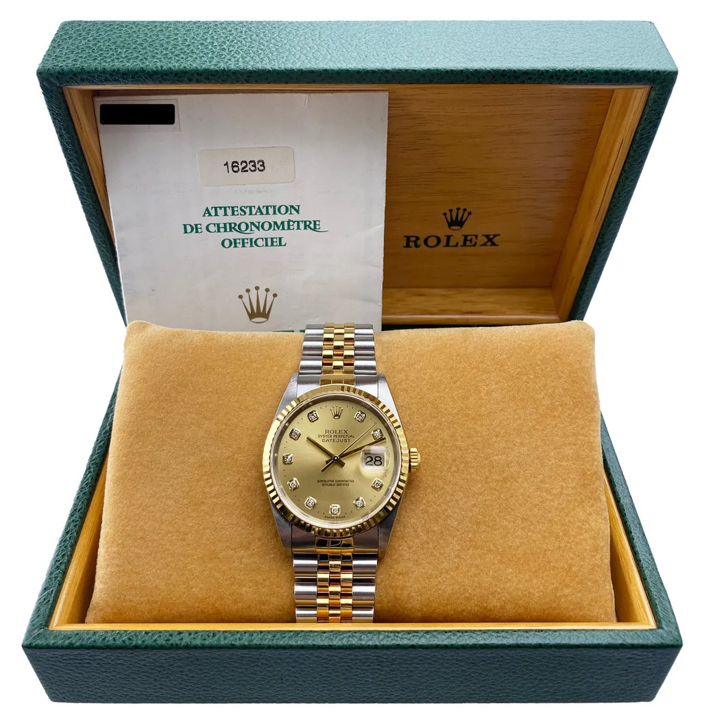 Rolex Two-Tone Gold Diamond Markers - Hình 2