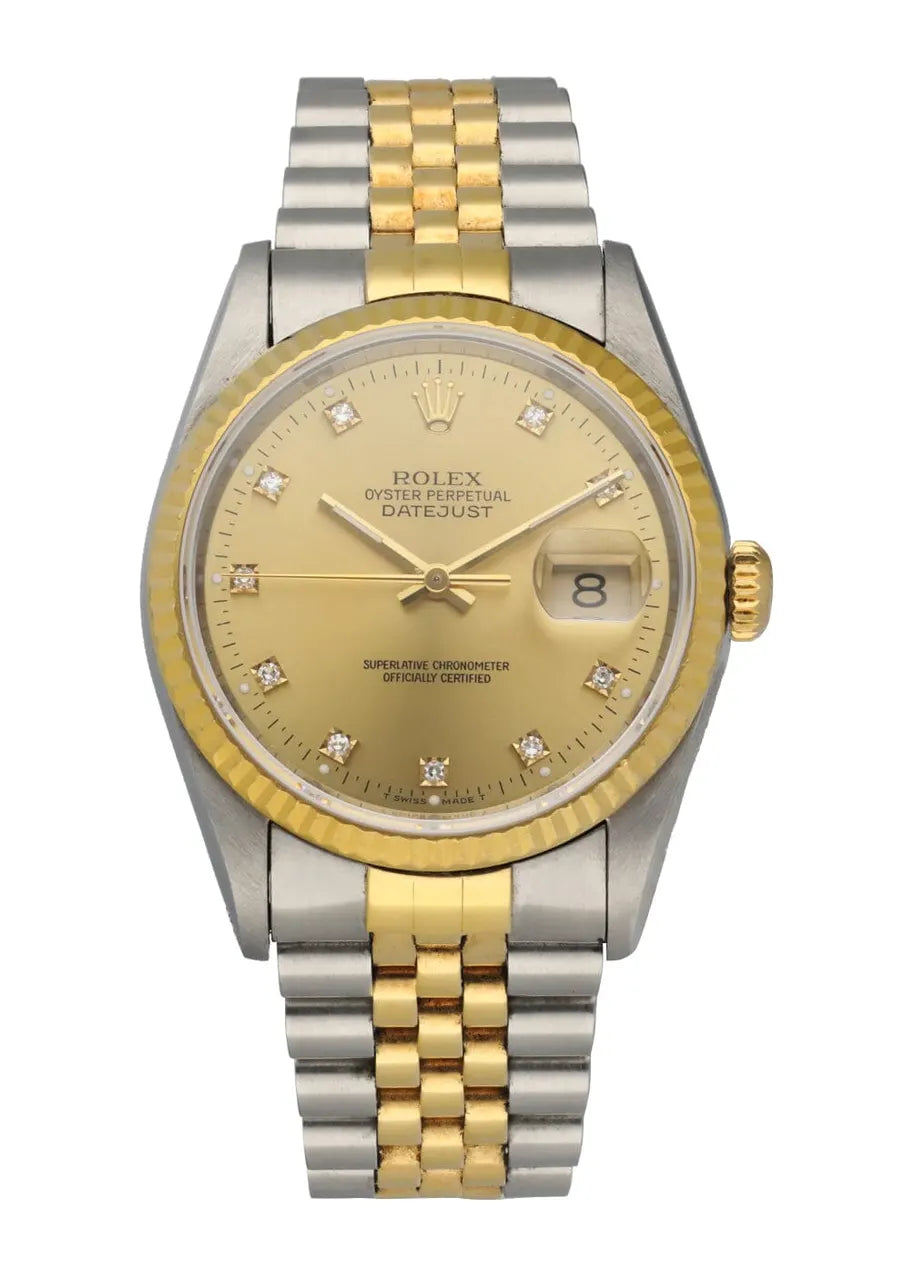 datejust two Rolex Gold Diamond Dial - Hình 5