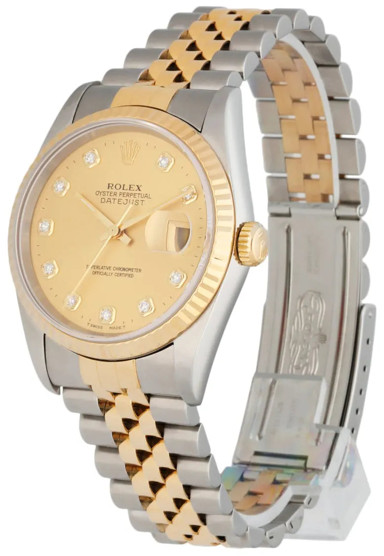 datejust markers Rolex Gold Dial Diamond - Hình 2
