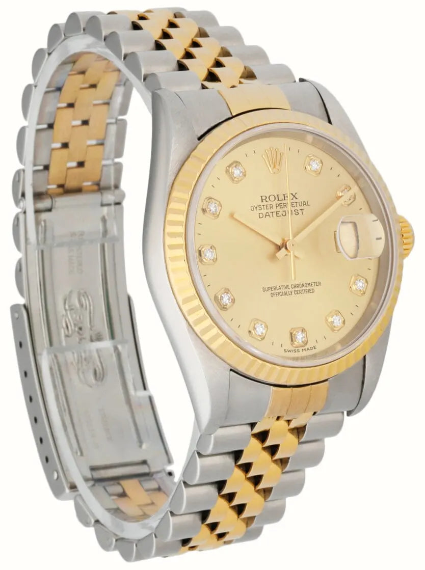 datejust Rolex Two-Tone Diamond Champagne - Hình 3