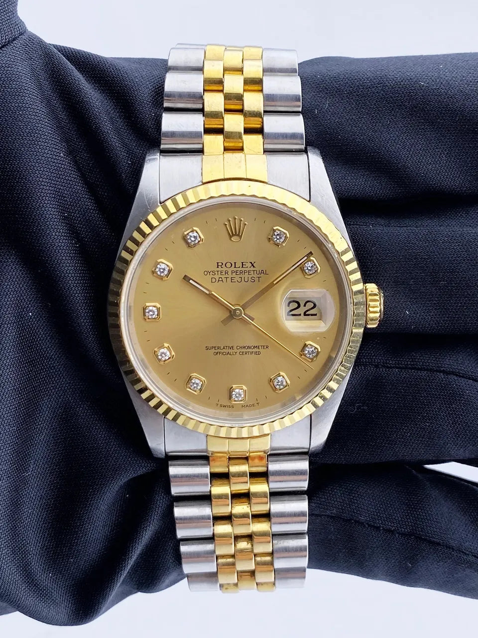 datejust Rolex Gold Diamond Two-Tone - Hình 2