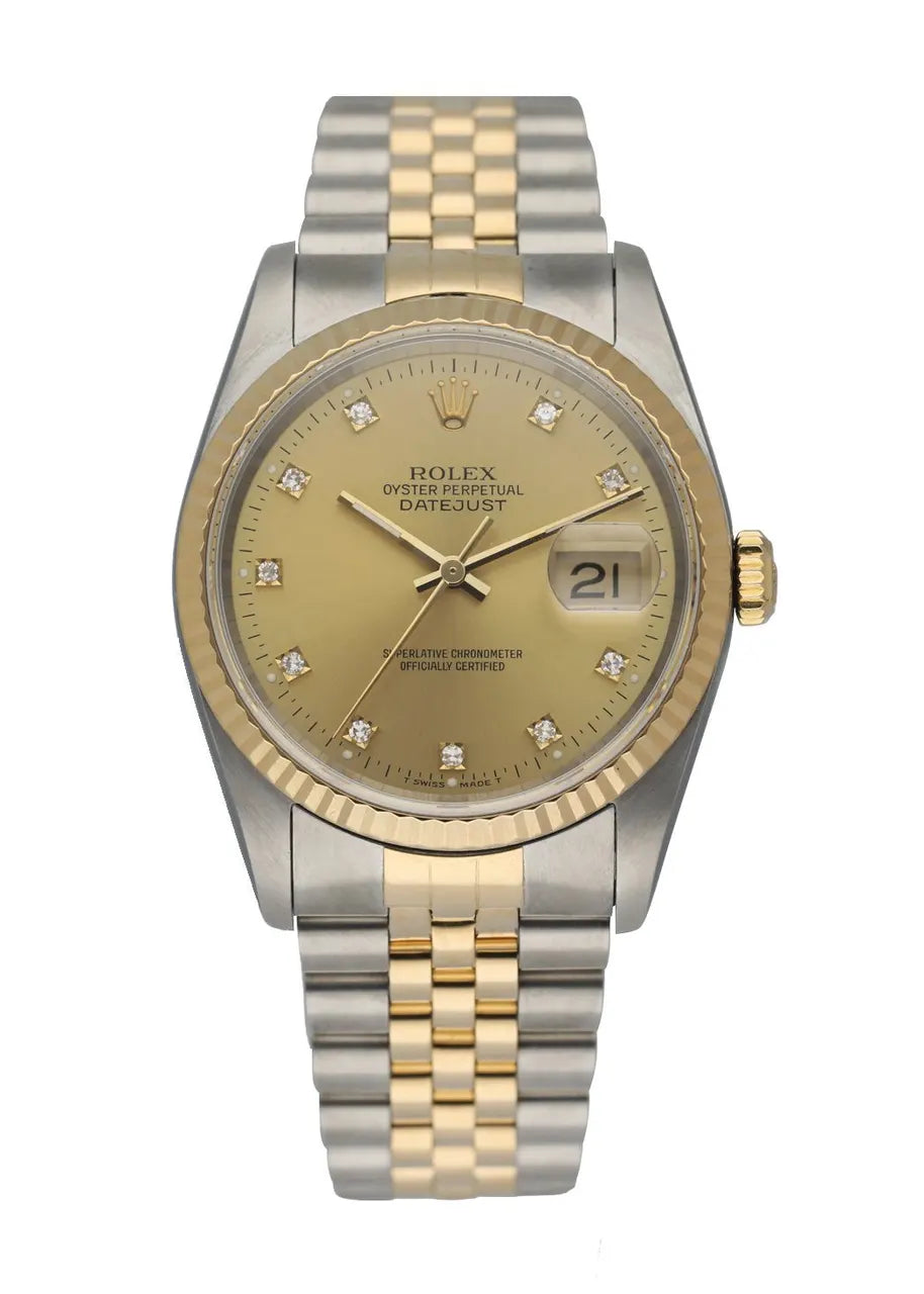 Rolex Two-Tone Diamond Champagne Dial